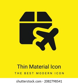 Airplane minimal bright yellow material icon