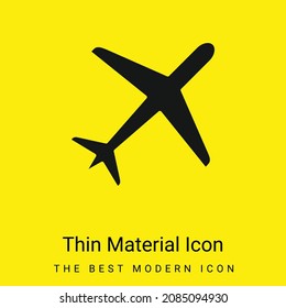 Airplane minimal bright yellow material icon