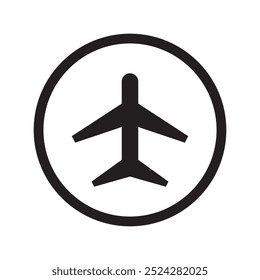 Airplane Mode Circular Symbol Icon isolated illustration