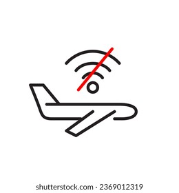 Airplane mode for a device. No internet signal. Pixel perfect, editable stroke