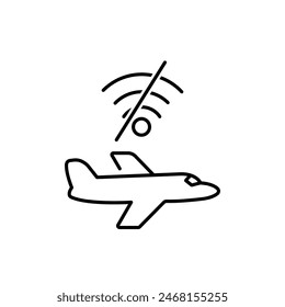 Airplane mode for a device. No internet signal. Pixel perfect, editable stroke