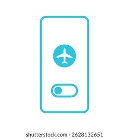 Modo avião, interruptor off digital, isolado no fundo branco
