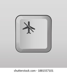 Airplane mode enable or disable keyboard button vector illustration.