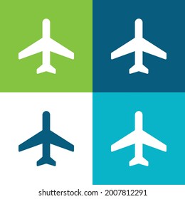 Airplane Mode Flat four color minimal icon set