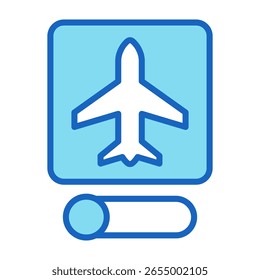 Airplane Mode Icon Blue Vector Illustration