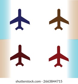 Diseño de icono de modo avión en 4 colores diferentes para su negocio y Sitio web