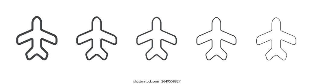 Airplane mode icon flat simple outline logo