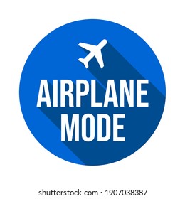 Airplane Mode Icon Label Design Vector