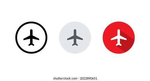 Airplane Mode Icon Vector in Flat Design Style. Plane, Flight Symbol Images