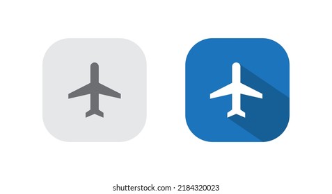 Airplane mode icon vector isolated on square button