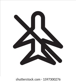 Airplane mode icon vector on white background