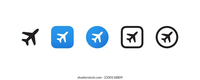 Airplane mode icons set. Mobile icons UI, UX design. Airplane mode bar icons. Vector scalable graphics