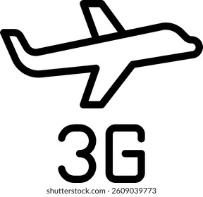 airplane mode line icon illustration vector