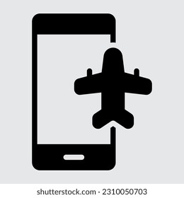 Airplane mode smartphone solid icon, use for website mobile app presentation