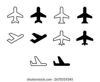 Airplane Mode UI Icon Set Solid and Line Offline Network Vector Style Collection