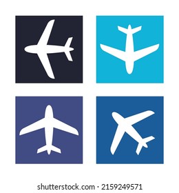 Flugzeugmodellsatz, Silhouettengrafik am Himmel. Vektorgrafik.