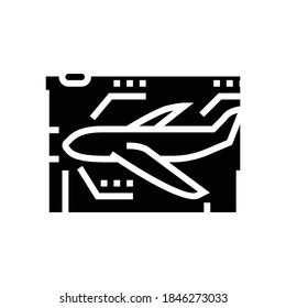 airplane modeling glyph icon vector. airplane modeling sign. isolated contour symbol black illustration