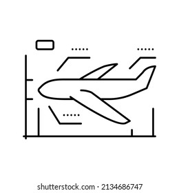vector de icono de línea de modelado de avión. signo de modelado de avión. símbolo de contorno aislado ilustración negra