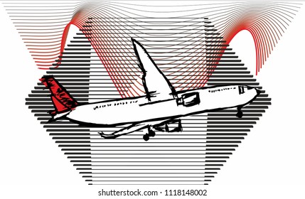 airplane modern design vector art