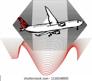 airplane modern design vector art