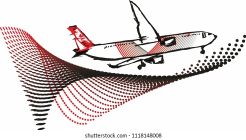 airplane modern design vector art