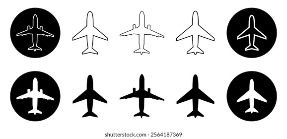 Airplane mood aeroplane icon aerodrome plane air vector aviation silhouette take off outline flight