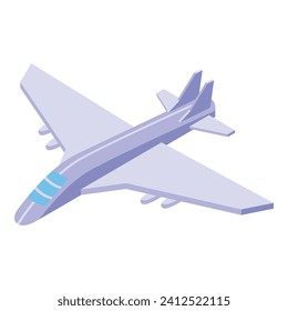 Icono de arma nuclear de avión vector isométrico. Explosión de guerra. Potencia de peligro nuclear