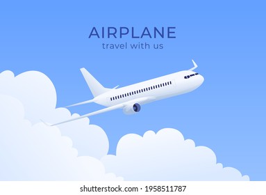 Airplane on the background of the sky