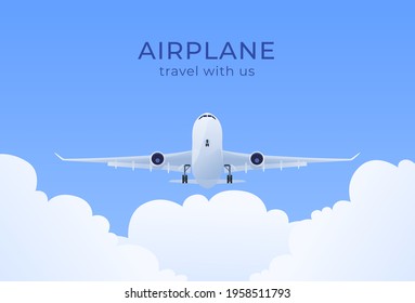 Airplane on the background of the sky