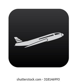 Airplane on black button blackboard,vector