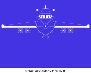 Airplane on a blue background