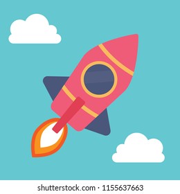 Airplane on blue background. Vector illustration