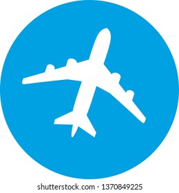 airplane on a blue background vector for icons