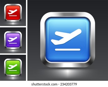 Airplane on Blue Square Buttons