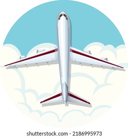 Flugzeug auf Kreissymbol, einzelne Abbildung