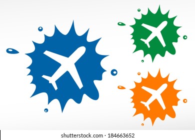 Airplane on color blob