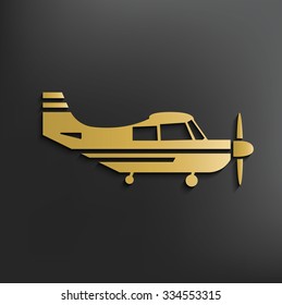 Airplane on dark background,clean vector