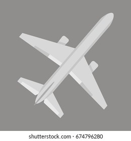 Airplane on a gray background. Isolated vector