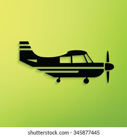 
Airplane on green background,clean vector