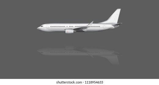airplane on grey background