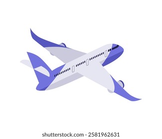 Airplane on an isolated background. Vector illustration in a flat style