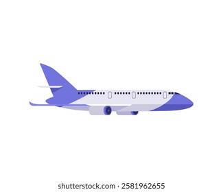 Airplane on an isolated background. Vector illustration in a flat style