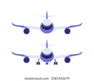 Airplane on an isolated background. Vector illustration in a flat style