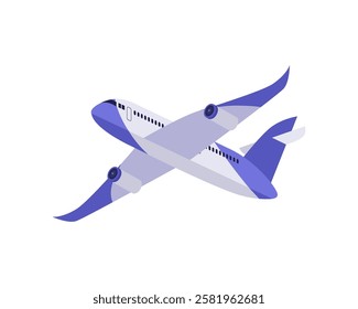 Airplane on an isolated background. Vector illustration in a flat style