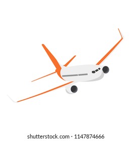 Airplane on a isolated white background. Flat vector illustration.