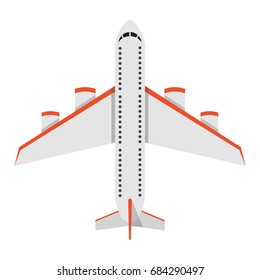 Airplane on a isolated white background. Flat vector illustration.
