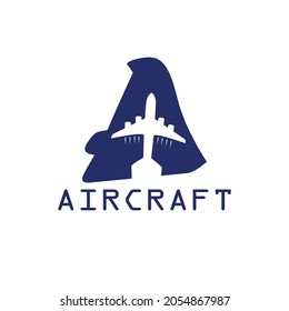 airplane on the letter A. design inspiration for airlines. vector files. ep 10