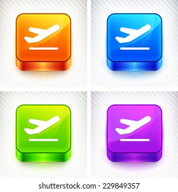 Airplane on Multi Color Square Buttons