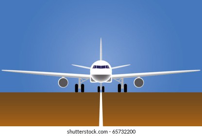 The airplane on a runway