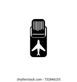 Airplane on Runway Icon on white background
